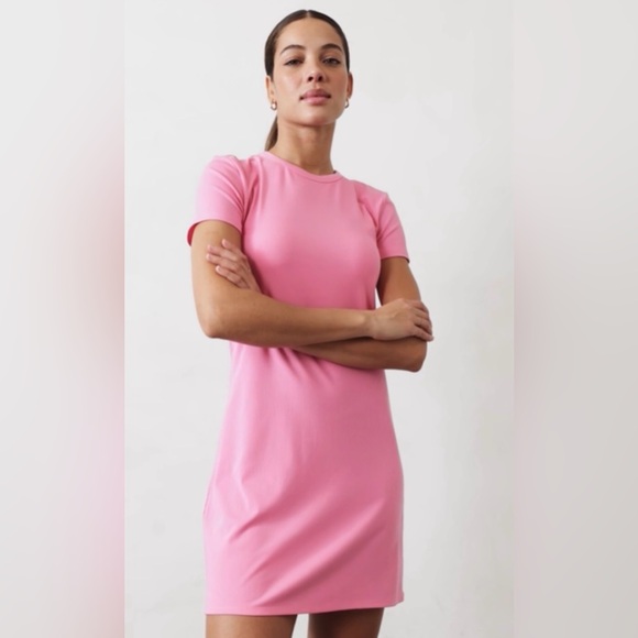 Athleta Signature Rib Baby Tee Dress Size M - Picture 3 of 11
